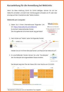 Kurzanleitung Web Untis
